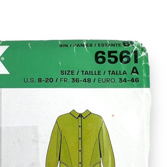 UNCUT NEW LOOK Sewing Pattern 6561 Misses Women Ladies Shirts, Blouse, Top 8-20 - Picture 3 of 11
